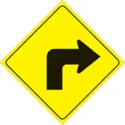 Voss Signs 469 RT YR Yellow Plastic Reflective Sign12" - Right Turn