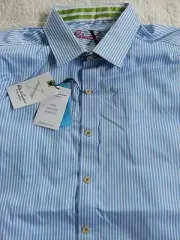 ROBERT GRAHAM COTTON SKY EXCALIBUR SHIRT FLIP CUFF MEN'S SIZE M