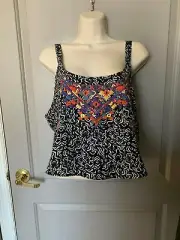 Xhilaration Girl's Black & White Patterned Tank Top Size XXL NWT