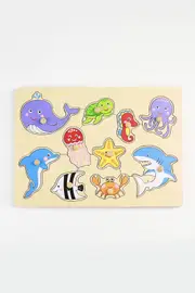 Puzzle W Knobs --Sea Animals 29X21cm