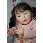 重生嬰兒娃娃幼兒新生娃娃公主女孩逼真柔軟觸感 3D 皮膚藝術娃娃帶手根頭髮