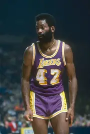 Lucius Allen Los Angeles Lakers looks on v the Washington Bullets - Old Photo