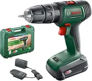 [Bosch] 18V Cordless Hammer Drill/Driver With 1.5Ah Battery, Charger and Case, 2 Speed, 20 Torque Settings, 10mm Chuck, 34Nm (UniversalImpact 18V). Made in Europe