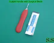 Scalpel Handle #5 with Red Color 10 Surgical Blade # 10 Dental Instruments