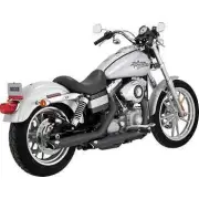 VH Twin Slash 3in Slip On Muffler Exhaust Black Dyna Super Glide Sport 99-05