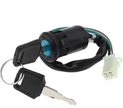 Ignition Barrel Key Switch for ATV Go Kart Scooter Motorcycle ETC 2/4 Wires Pins Ignition Start Switch Lock Key Motor Ignition Key Switches(4 Wires Female Plug A)