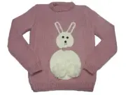 Hand Knitted Winter Sweater Kids Crochet Wool Pullover Embroidered Autumn Jumper