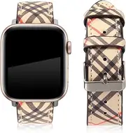 [YiGuoTech] Designer Watch Band Compatible with Apple Watch Band 49mm 45mm 44mm 42mm 41mm 40mm 38mm for Women Men, Luxury Leather Strap Replacement Wristband for Apple Watch Ultra and iWatch 9 8 7 6 5 4 3 2 1 SE