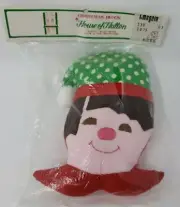 House of Hatten 1976 Santa's ELF Christmas Ornament Cloth Fabric Stuffed NOS VTG