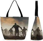 [QWNMD] Tote Bag for Women Shoulder Bag Many Zombie Handbags for Travel Work Beach Bag Grocery Bag, Many Zombie, One Size