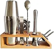 Bartender Kit with Stand,Cocktail Shaker Set Stainless Steel Bar Tool Set for Drink Mixing with Mixing Spoon Measuring Jigger, Liquor Pour Awesome Drink