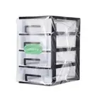 4 Layers Mini Desktop Clear Plastic Storage Case Drawer Small Storage Box Black