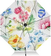 [RPLIFE] Umbrella, Lightweight Durable Automatic Open/close Umbrella for Women, Travel Umbrellas for Rain, Wind and Sun, Wildflowers