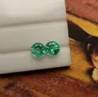 Natural Emerald Round Cut 5.5x5.5 mm 1.43 Cts Matching Pair Green Zambia Emerald