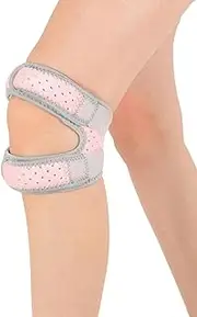 Patella Knee Strap for Knee Pain Relief,Knee Stabilizing Brace Support for Tendonitis,Arthritis, Running,Injury Recovery,Sports (Pink, 52CM*8CM)