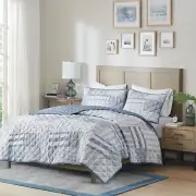 Madison Park Graham 3 Piece Jacquard Patchwork Quilt Set