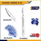 10X Scalpel Surgical Sterile Blades #23 with Stainless Steel Handle #4 Art Craft