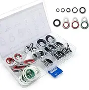 Sephile 60 PCS Car Air Conditioning Compression Gasket Assortment Set, 9 Specs of High Temperature Resistant Sealing Gaskets, Multi-Function O-Ring Replacement, Universal for Cars (Multicolored)