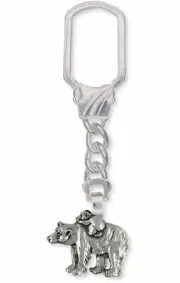 Polar Bear Key Ring Jewelry Sterling Silver Handmade Polar Bear And Cub Key Ring