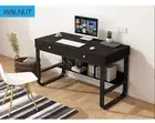 Foret Computer Desk Office Table Storage Drawers Shelf Study Work Metal Walnut