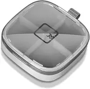 Small Pill Case Travel Pill Holder 4 Grids Pill Box, Pocket Organizers Daily Mini Pill Container Portable for Medicine Vitamins, Fish Oils or Supplements (Grey)