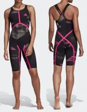 Adidas Women's Adizero XVIII Freestyle Closed Back Swim Suit, Black/Pink, Sizes