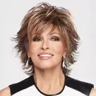 Blonde Brown Short Pixie Cut Wigs Mixed Color Women Bob Hair Daily