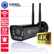 ULTRA HD 4K WIFI Outdoor Security Camera 128GB 5X Zoom LIVE Monitoring ONVIF NVR
