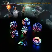 Wireless Rechargeable Glowing Dice with Charging Box, 7 PCS Electronic Dice Set, LED RGB Polyhedral Role Playing D&D Dice for Dungeons and Dragons