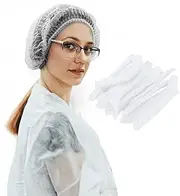 Wecolor 100 Pack 21" Disposable Nonwoven Bouffant Caps Hair Net for Hospital Salon Spa Catering and Dust-free Workspace (white)