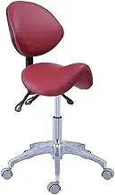 Saddle Chair,Saddle Chair Rolling Saddle Stool with Back Support Esthetician Chair Ergonomic Saddle Chair 360° Swivel Rolling Saddle Stool Chairs for Dental Hygienist, Medical