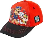 [Disney] Nickelodeon Paw Patrol Boys Cotton Baseball Cap, Chase with Friends Age 2-5 Red/Black, Red/Black