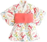 [DYZANOROKY] Jinbei Children's Clothing, Girls, Baby, Summer, Top and Bottom Set, Yukata, Kimono, Cotton, Thin, Floral Pattern, Rabbit, Cherry Blossoms, Festivals, Summer Festivals, Fireworks Displays