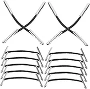NUOBESTY 100pcs Iron Buckle Elastic Ropes Thin Cord String for Hats Stretchy Elastic Cord with Metal Ends Adjustable Hat Strap for Sewing