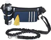 [Generic] xinyee Hands Dog Leash Waist Bag Reflective Waist Pouch with Retractable Bungees Poop Bag Dispenser Pouch Adjustable Waist Belt for Training Walking Jogging and Running Your Pet