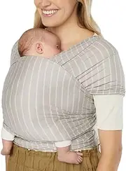 Ergobaby Aura Sustainably Sourced Knit Baby Wrap, Grey Stripes