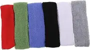 [MUSISALY] 6Pcs Elastic Sweatbands for Yoga Running Non Slip Headbands for Adults Breathable Sports Hair Accessories for Gym Outdoor Activities