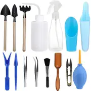 Catzon 15 Pcs Mini Garden Hand Transplanting Succulent Tools Miniature Planting Set for Indoor Miniature Fairy Garden Plant Care