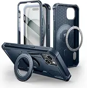 DEXNOR for iPhone 15/14 Plus Case Compatible for MagSafe[Built in Screen Protector and Kickstand]，Heavy Duty Military Grade Protection Shockproof Protective Cover for iPhone 15/14 Plus - Navy Blue