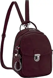 Backpack Purse for Women, Kasqo Mini Backpack Rucksack Bag Small Ladies Leather Backpack with Detachable Shoulder Straps for Work Travel Daily