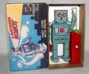 TR-2050, HA HA TOYS, REMOTE CONTROL, BATTERY OP, LANTERN ROBOT, 8 " TALL, NIB!