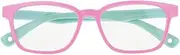 [Generic] Kids Flexible Blue Light Blocking Glasses, Anti Eyestrain Computer Video Gaming Eyeglasses, UV Protection Eyewear for Boys, Girls - Pink + Green, as described