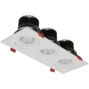 3.5" 3 Head Gimbal LED Recessed Downlight, 5CCT, Canless, 36W, 2270LM