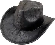 ZPGVWXKO Western-Cowboy Hat, Cowgirl Hat for Halloween, Travel, Engagement, Stage Appearance, Black