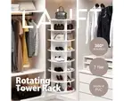 Lauft 7 Tier 360 Swivel Rotating Shoe Rack Storage Organizer Display Stand