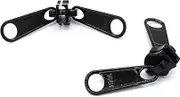 YKK Zipper Resucue Slider 10 Coil Long Pull with 2 Heads- Jeep Slider BLACK (1 Slider / Pack)