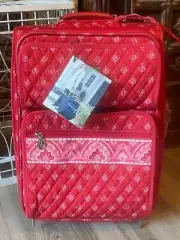Vera Bradley 19" Signature Red VB Logo Overnight Rolling Luggage~New with Tags