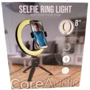 8 inch Selfie Ring Light - Smart Phone Stand Adjustable, Swivel Core Audio