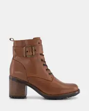 Shelly Shen Torp/Cognac Leather Womens Boots 40