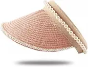 [HAMKVBPR] Women Visor Hat Sunshade Straw Hollowed Spring and Summer Empty Top Cap Summer Outdoor